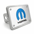 Ipick Image Made For Mopar Logo Uv Graphic Brushed Silver Billet Aluminum 2 Inch Tow Hitch Cover