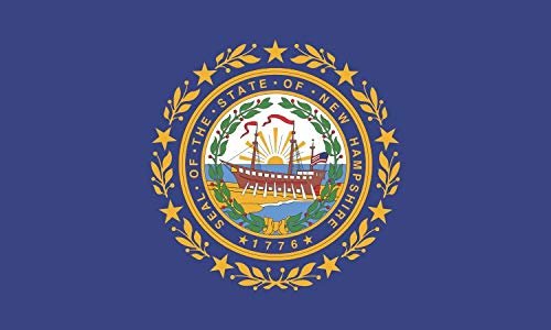 Stickertalk New Hampshire State Flag Vinyl Sticker 5 Inches By 3