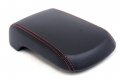 Kardesigners Fits 2008-2016 Mitsubishi Lancer Synthetic Black Leather Console Armrest Cover With Red Stitching Skin Only 