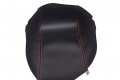 Kardesigners Fits 2008-2016 Mitsubishi Lancer Synthetic Black Leather Console Armrest Cover With Red Stitching Skin Only