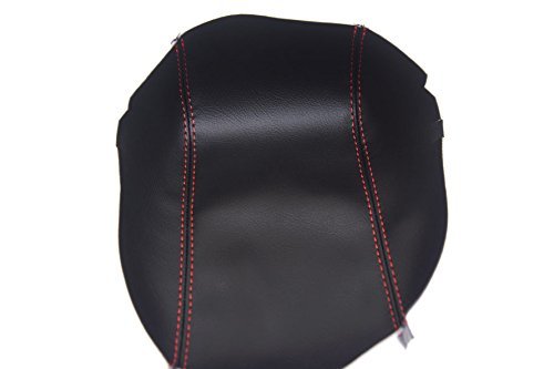 Kardesigners Fits 2008-2016 Mitsubishi Lancer Synthetic Black Leather Console Armrest Cover With Red Stitching Skin Only