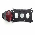 Xkh- Motorcycle Black Horizontal Vertical Zigzag Side Mount License Plate Bracket Oval-shaped Led Tail Brake Light Integrated