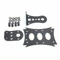 Xkh- Motorcycle Black Horizontal Vertical Zigzag Side Mount License Plate Bracket Oval-shaped Led Tail Brake Light Integrated