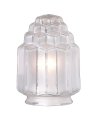 B P Lampa 3 1 4 Inch Fitter Art Deco Style Glass Lamp Shade With Skyscraper Frosted Design For Table Lamps 