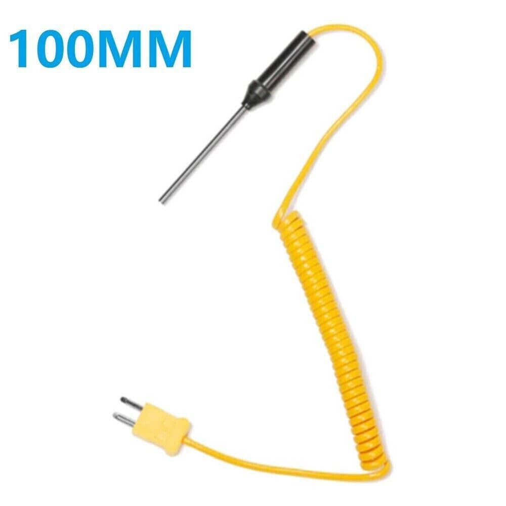 K-type Thermocouple Probe Digital Thermometer Steel Sensor Spiral Cable Probe 100 Mm