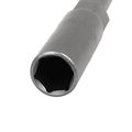 Uxcell 102mm Length 7mm Hex Shank 10mm Hexagonal Deep Socket Nut Driver Bit Gray 5pcs