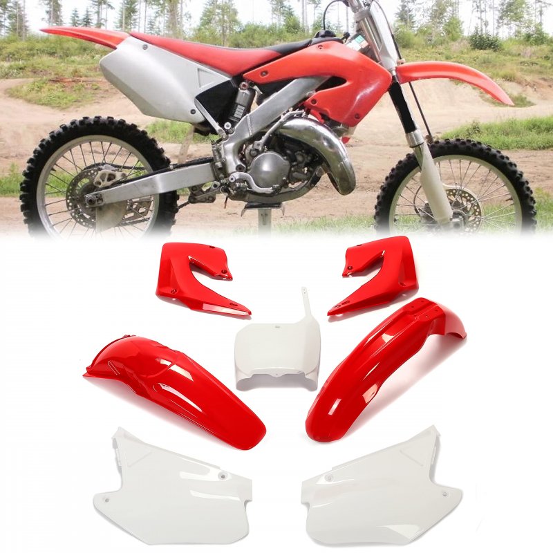 2000-2001 Honda Cr125r Cr250r Plastic Kit Complete Bodywork Body Red White