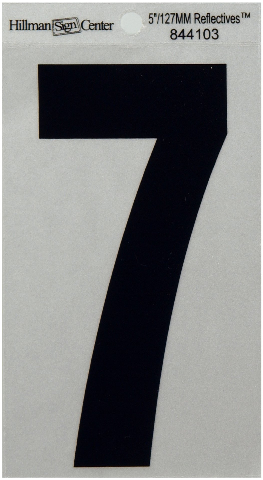 The Hillman Group 844103 5-1 4-inch Reflective Square-cut Mylar Number 7 Black On Silver
