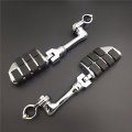 Xkh Group Motorcycle Chrome Long Angled Adjustable Dually Highway P-clamps Large Footpeg Footrest For V-star Roadstar Suzuki