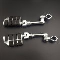 Xkh Group Motorcycle Chrome Long Angled Adjustable Dually Highway P-clamps Large Footpeg Footrest For V-star Roadstar Suzuki