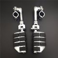 Xkh Group Motorcycle Chrome Long Angled Adjustable Dually Highway P-clamps Large Footpeg Footrest For V-star Roadstar Suzuki