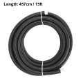 X Autohaux 15ft 6an Fuel Hose An6 3 8 Universal Braided Nylon Stainless Steel Cpe Oil Gas Line Black