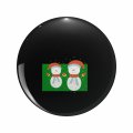 Snowman Family Double Sided Stainless Steel Keychain 3d Resin Encased Round Design 1 25 In Novelty Key Ring For Backpacks And 