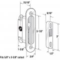 Prime-line E 2079 Mortise Lock 3-7 8 In Mounting Holes On Center Aluminum Housing 45 Degree Keyway Round Faceplate Single Pack