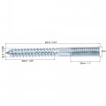 Uxcell M10x28mm Hanger Bolts Double Head Dowel Screw For Wood Furniture 20pcs