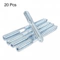 Uxcell M10x28mm Hanger Bolts Double Head Dowel Screw For Wood Furniture 20pcs