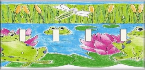 Four Switch Plate Froggy Bog