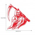 Car Body Grim Reaper Sticker Scythe Universal Adhesive Decorative Red