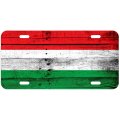 Aluminum License Plate Flag Of Hungary Hungarian Wood 