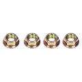 Flanged Nut Steel Yellow Zinc 3 8 In Drill Size 16 Callout 0 75 Flange Diameter Serrated Locking Grade 4 Pack Alx Pau Rb 962 