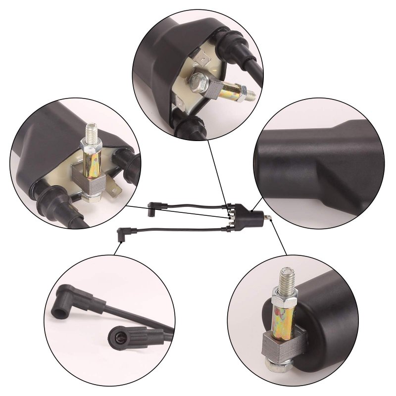 Dual Ignition Coil With Spark Plugs For Ezgo 4 Cycle 1991 2002 Pre Mci Engine Robin 295cc And 350cc Gas Models 26652g01