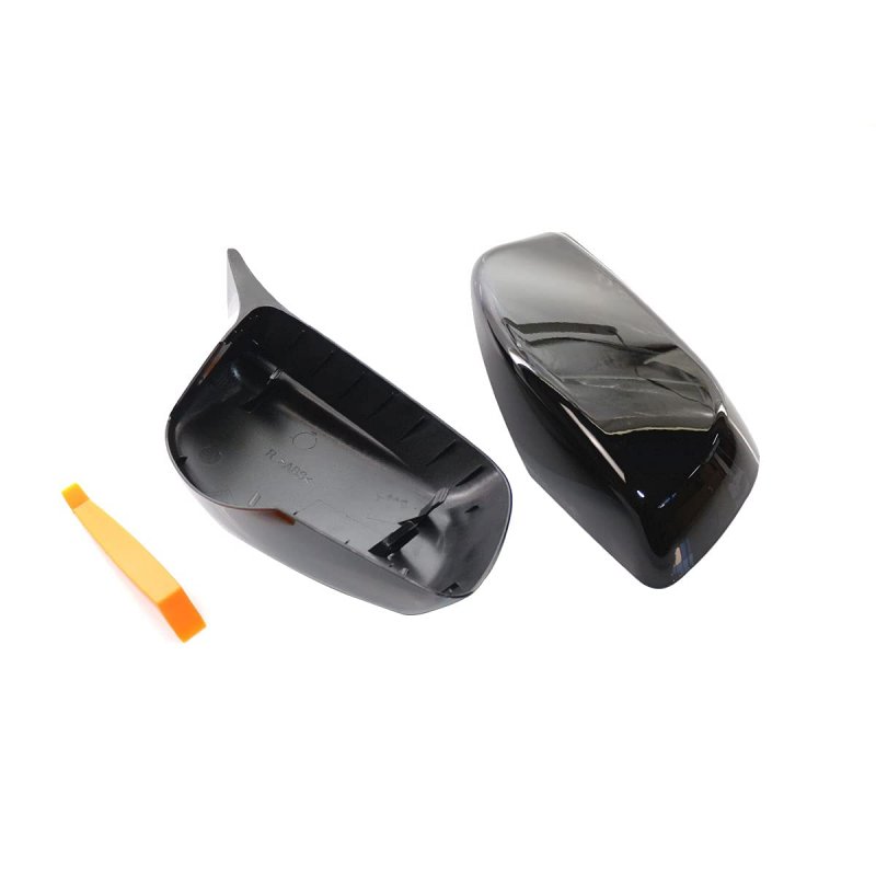Gloss Black M Style Side Wing Mirror Cover Caps For Bmw 5 Series E60 E61 E63 E64 2003 To 2007 Pre Lci Abs Material Left And