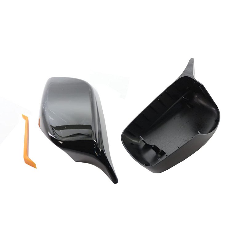 Gloss Black M Style Side Wing Mirror Cover Caps For Bmw 5 Series E60 E61 E63 E64 2003 To 2007 Pre Lci Abs Material Left And