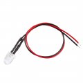 Uxcell 5pcs 8mm Pre Wired Led White Dc3-6v Clear Lens Light Emitting Diodes