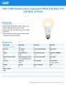 Feit Electric A19 Led Light Bulb 100w Equivalent Non-dimmable 5cct E26 Medium Base 90 Cri 1500 Lumens Adjustable White 13 7