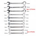 Larcele 10 Pcs Small Wrench Set 4mm-11mm Combination Open And Box End Spanner Metric Mnbs-01