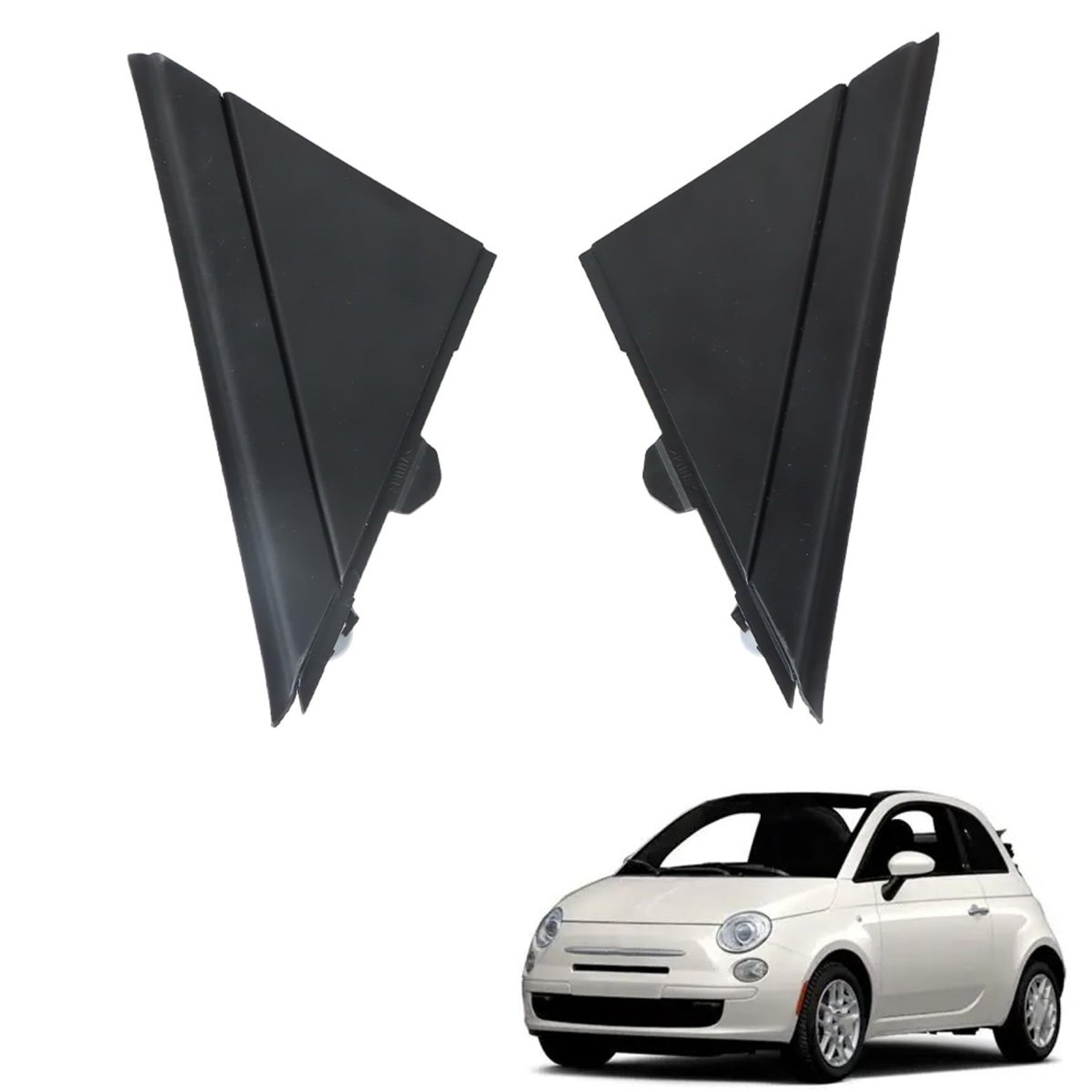 Left Right Front Power Mirror Bezel Trim Panels For 500 2012 2017 Black Plastic Triangle Replacement 1sj85kx7aa And 1sd00kx7aa3