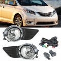 2pcs Fog Lights Assembly With Bulb And Switch Wiring Kit Replacement For 2011-2015 Sienna 