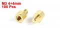 Uxcell 100pcs Brass Hex Standoff Spacer Screw Female To Male 4mm M3 3mm