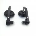 Smt-black 2pcs Adjustable Heavy Duty Round Street Bike Bar End Mirrors 7 8 Compatible With Bmw Suzuki Yamaha Kawasaki Buell