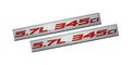 2x Pair Set 5 7l 345ci Red On Silver Highly Polished Real Aluminum Emblems Of 2