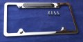 Stainless Steel Polished Mirror License Plate Frame Carbon Fiber Domed Insert 