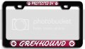 Protected By Greyhound Dogs Pets 3d Metal License Plate Frame Universal Fit For Auto Suv And Truck Tag Holder 12 In X 6 Heavy 