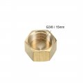 Uxcell Brass Cap G3 8 Female Pipe Fitting Hex Compression Stop Valve Connector