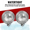 Universal Fit Vintage Style Chrome Fog Lights 12 Volt 35 Watts Clear Lens Steel And Glass With Adjustable Ball Cup Mounting