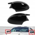 Side Mirror Cover Backup Case Glossy Black Abs Plastic Pair Rear View Cap Protective Fit For E90 E91 E92 E93