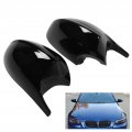 Side Mirror Cover Backup Case Glossy Black Abs Plastic Pair Rear View Cap Protective Fit For E90 E91 E92 E93