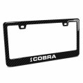 Ipick Image For Ford Mustang Cobra Black Real 3k Carbon Fiber Finish Abs Plastic License Plate Frame
