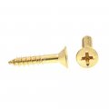 Prime-line Wood Screw Flat Head Phillips 10 X 1 In Solid Brass Pack Of 100