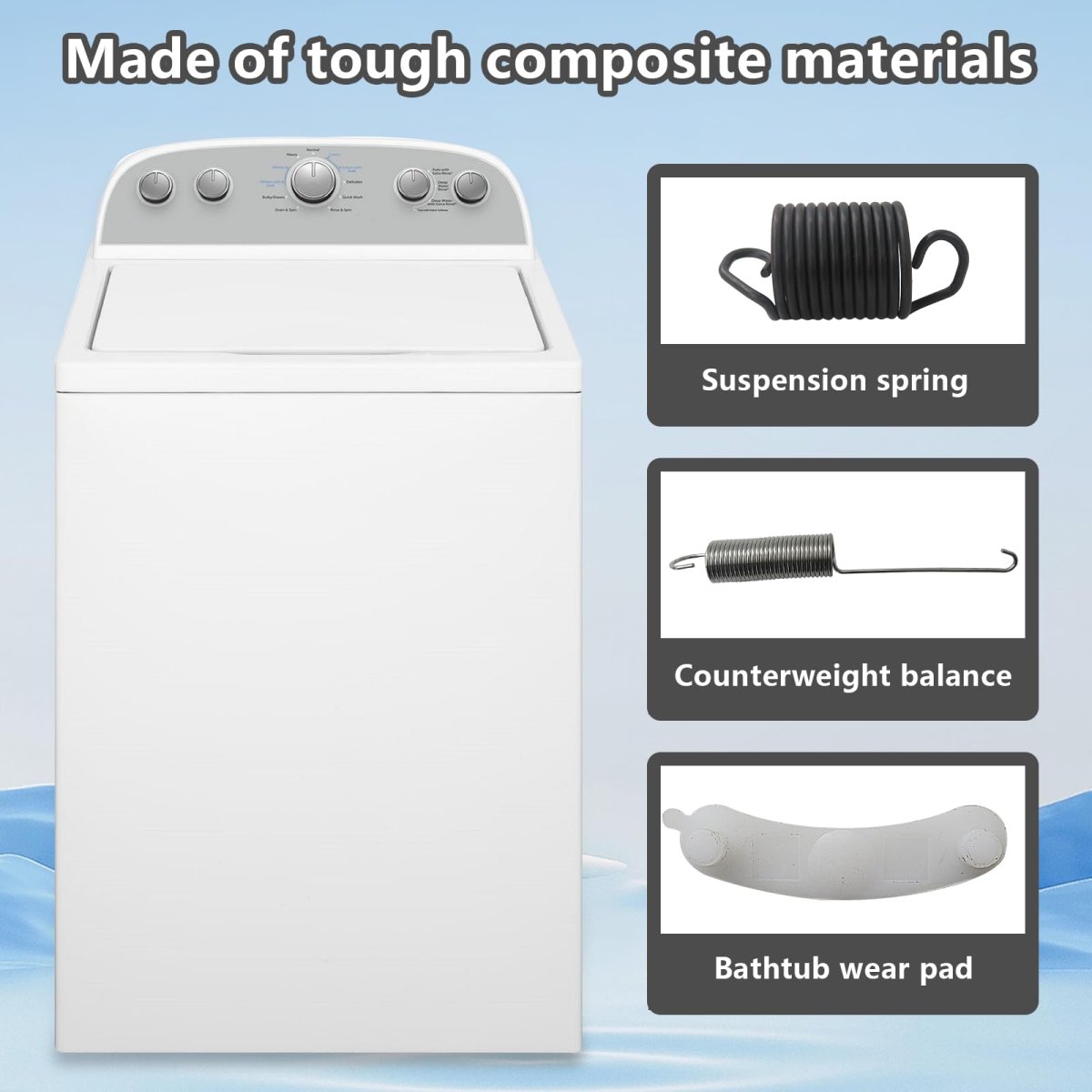 285744 Ap3094518 Suspension Spring Counterweight Counter Balance Tub Wear Pad Washing Machine Kit Replaces For Whirlpool