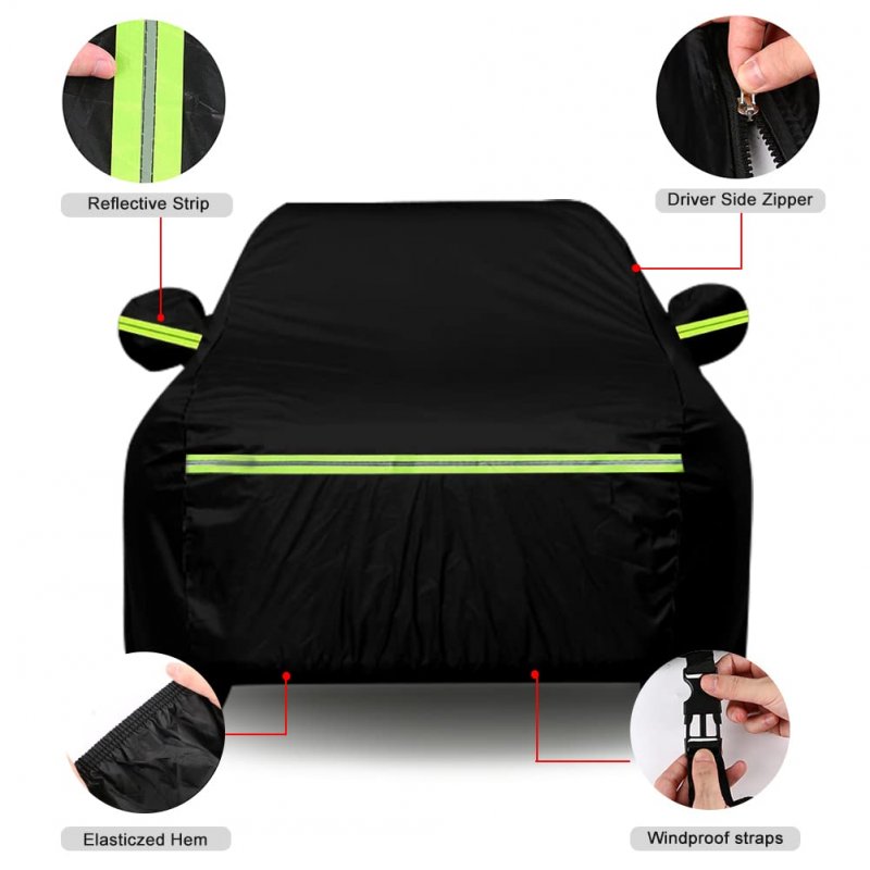 Waterproof Car Cover For 2007 2026 Ford Edge 6 Layers All Weather Protection With Cotton Liner Zipper Door And Windproof Bands