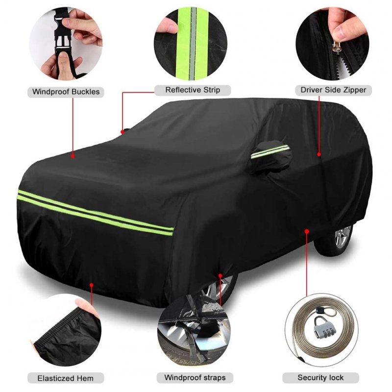 Waterproof Car Cover For 2007 2026 Ford Edge 6 Layers All Weather Protection With Cotton Liner Zipper Door And Windproof Bands