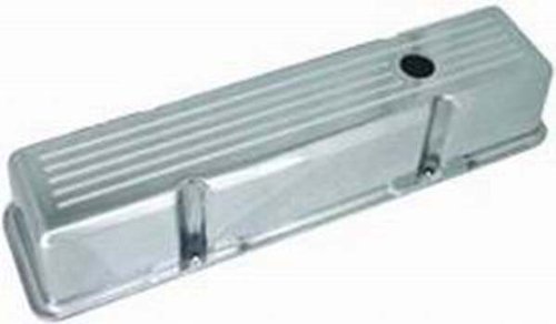 Racing Power Company R6130-2 Tall Plain Polished Aluminum Valve Cover for Small Block Chevy