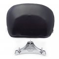 Httmt Chrome Cushion Backrest W Skull Plate Compatible With 1997-2017 H-d Touring Road King