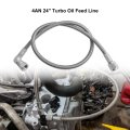 4an Turbo Oil Feed Line 24 Length Stainless Steel Braided Pressure Remote Turbocharger Drain Return An4 90 Degree End Straight