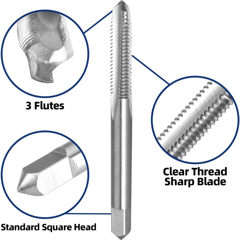 No 2-56 Unc Machine Thread Tap And Round Die Set Right Hand High Speed Steel Alloy Tool For Cutting Or Repairing Metal Threads